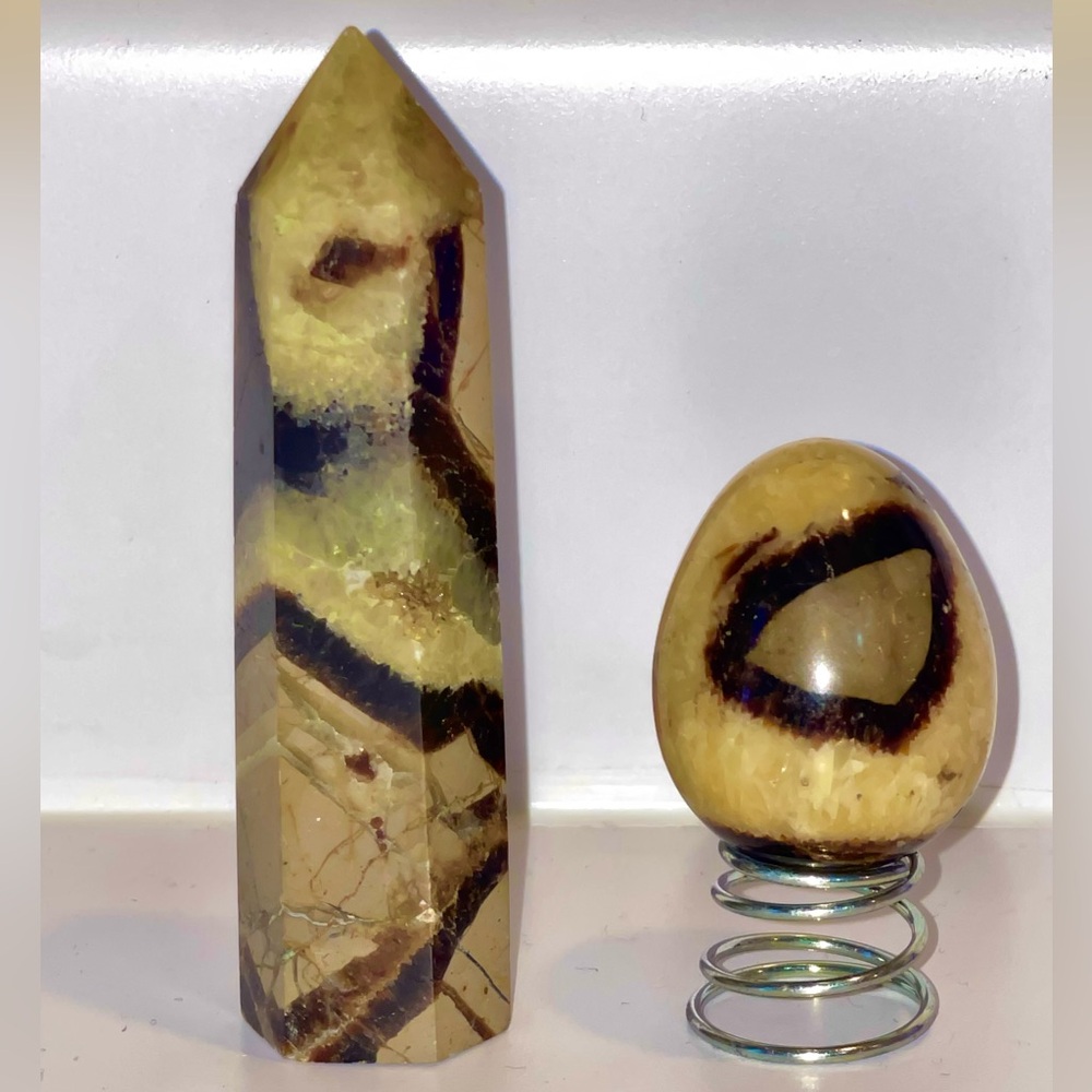 SET Septarian Tower & Septarian Egg , Stunning Cuts